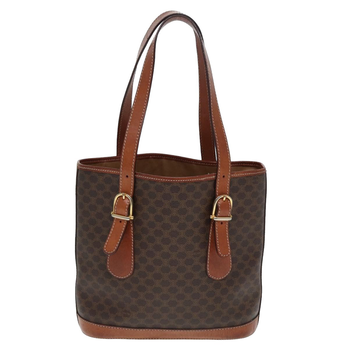 Luxury CELINE Macadam Canvas Tote Bag PVC Brown 13179