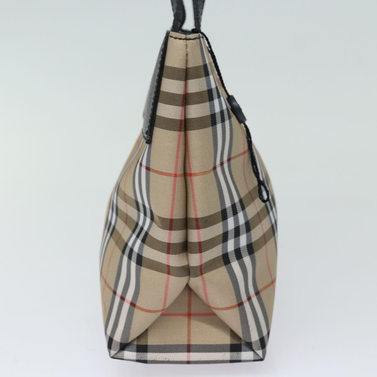 Burberry Nova Check Hand Bag Canvas Beige Auth yk13568