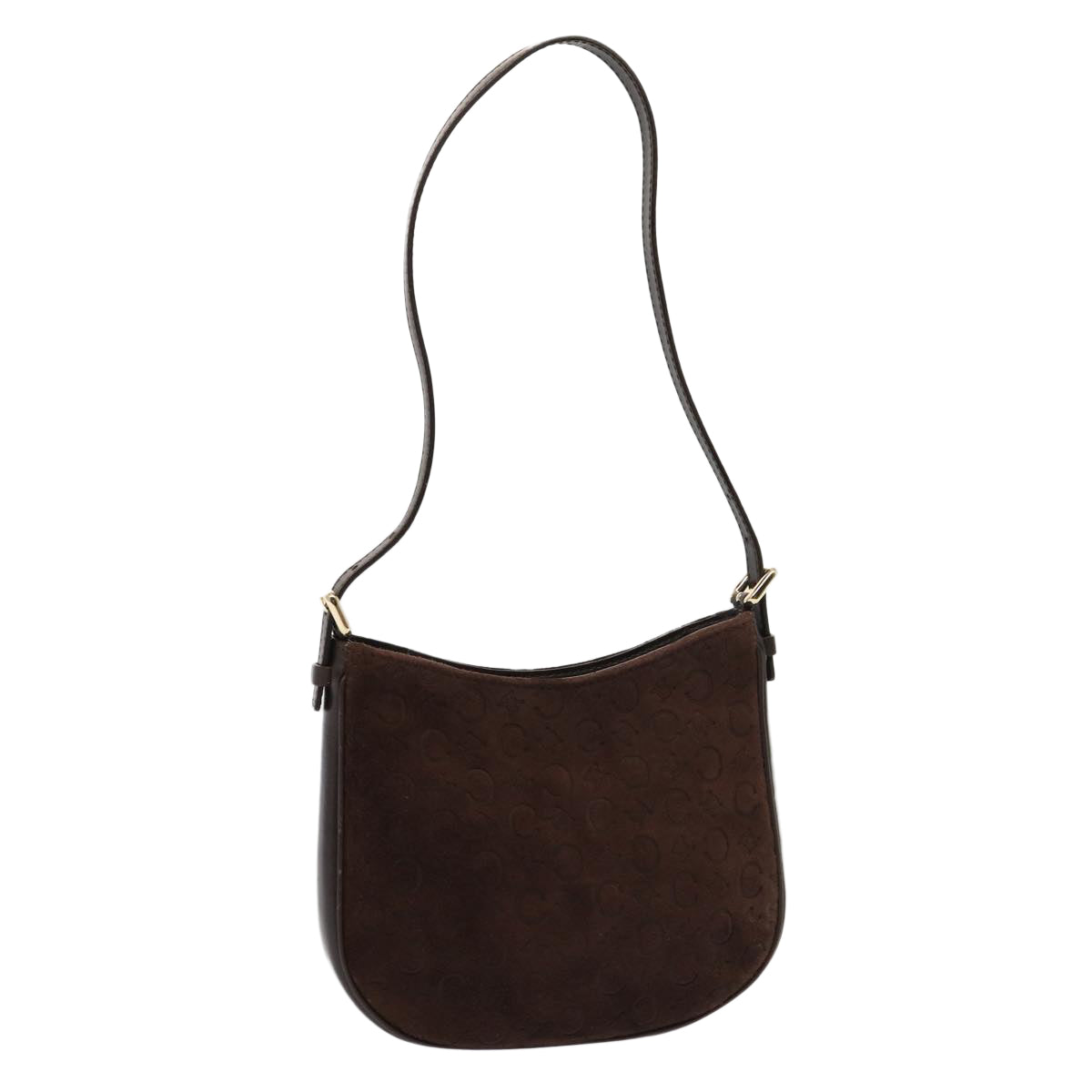 Luxury CELINE C Macadam Canvas Shoulder Bag Brown 13620
