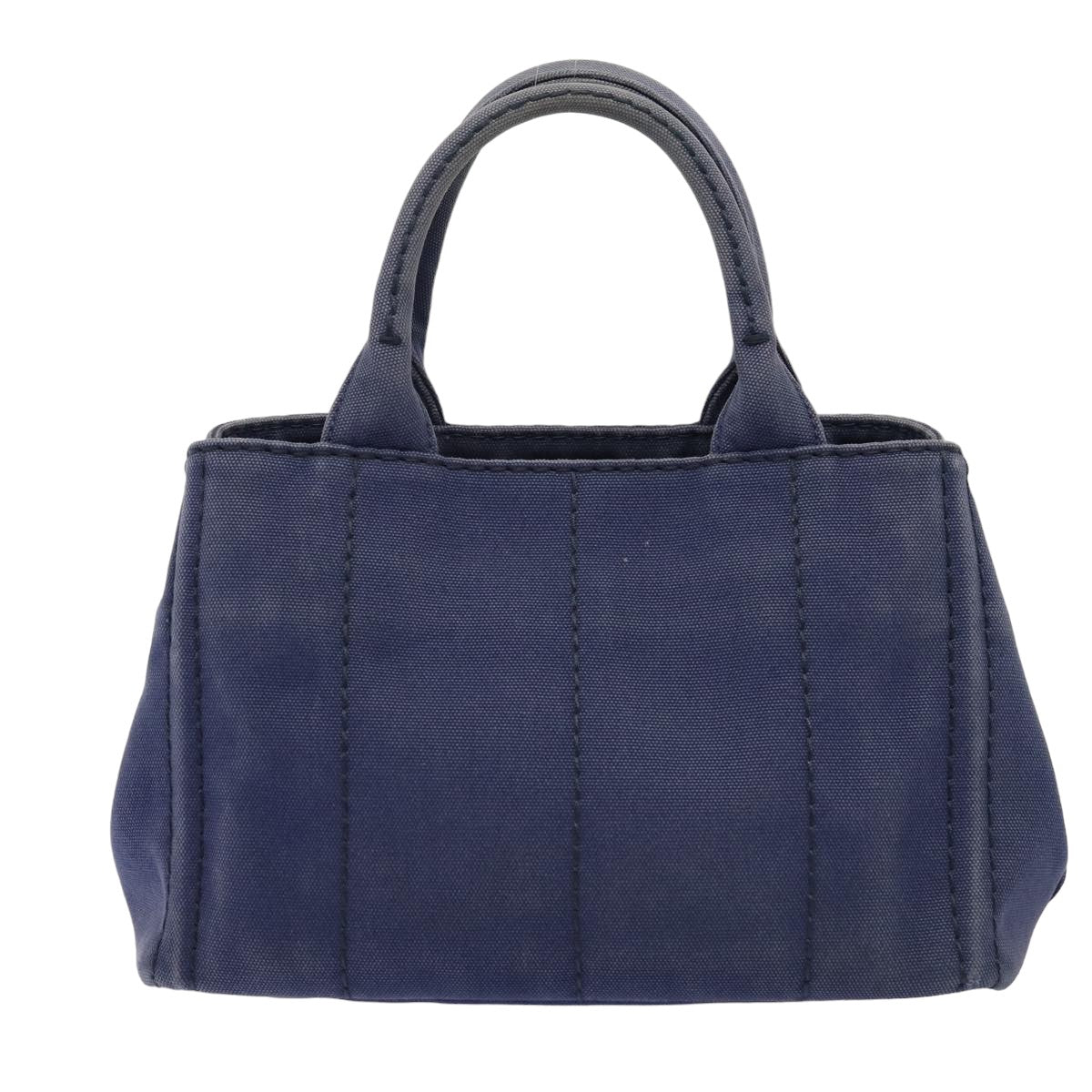 PRADA Canapa PM Hand Bag Canvas Navy Auth