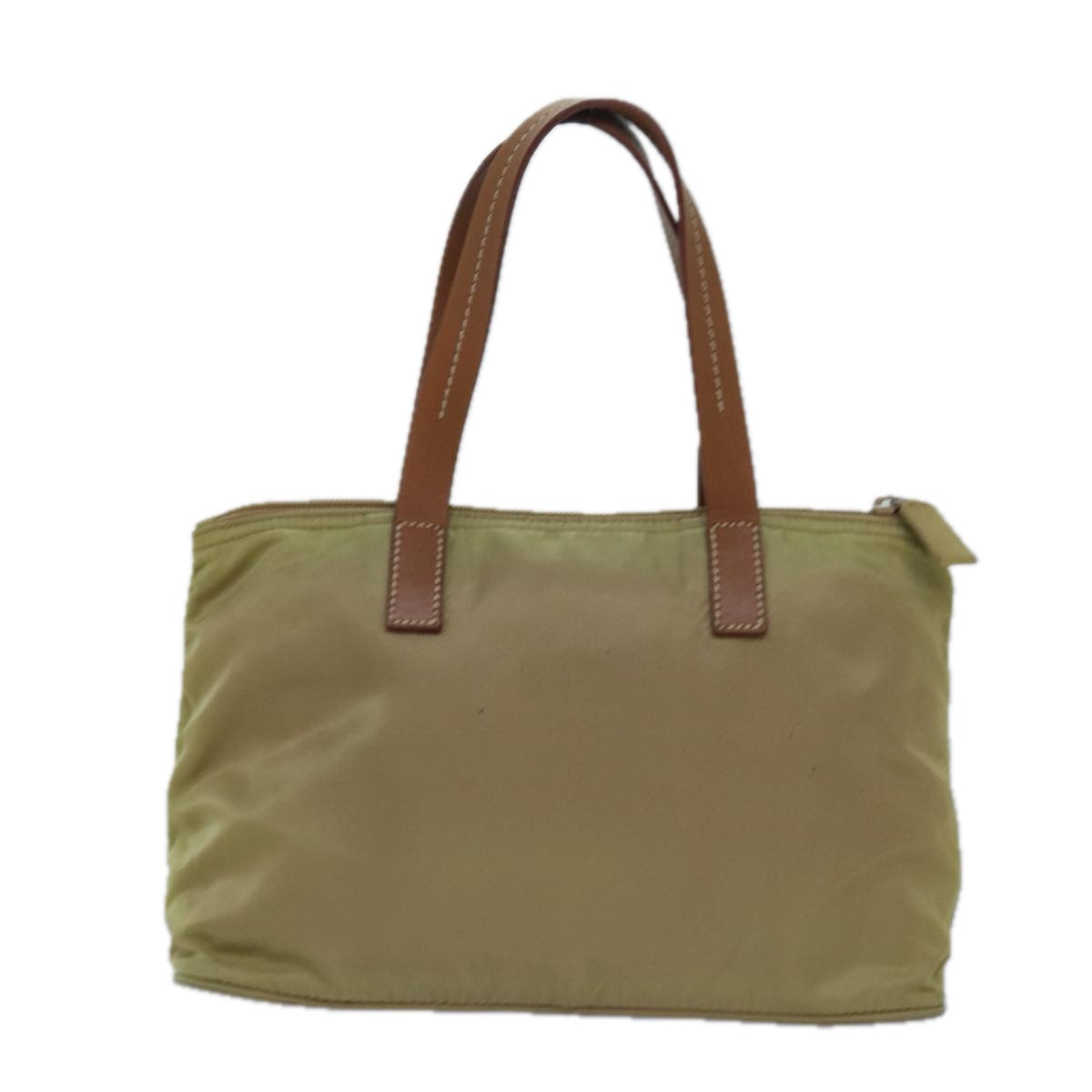 PRADA Hand Bag Nylon Beige Auth