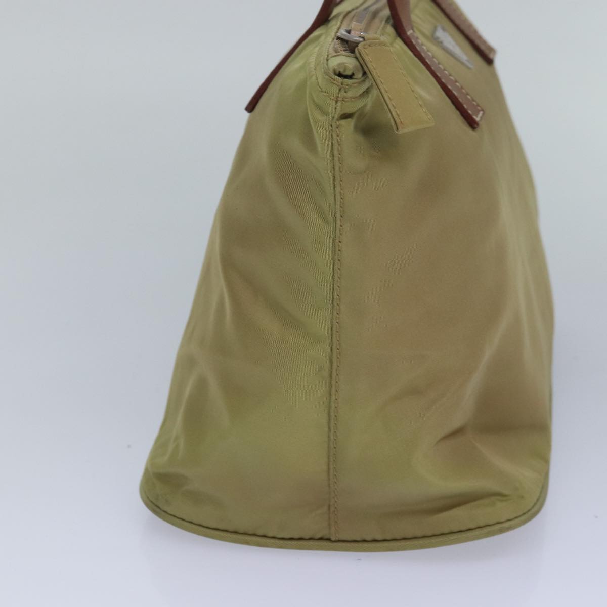 PRADA Hand Bag Nylon Beige Auth