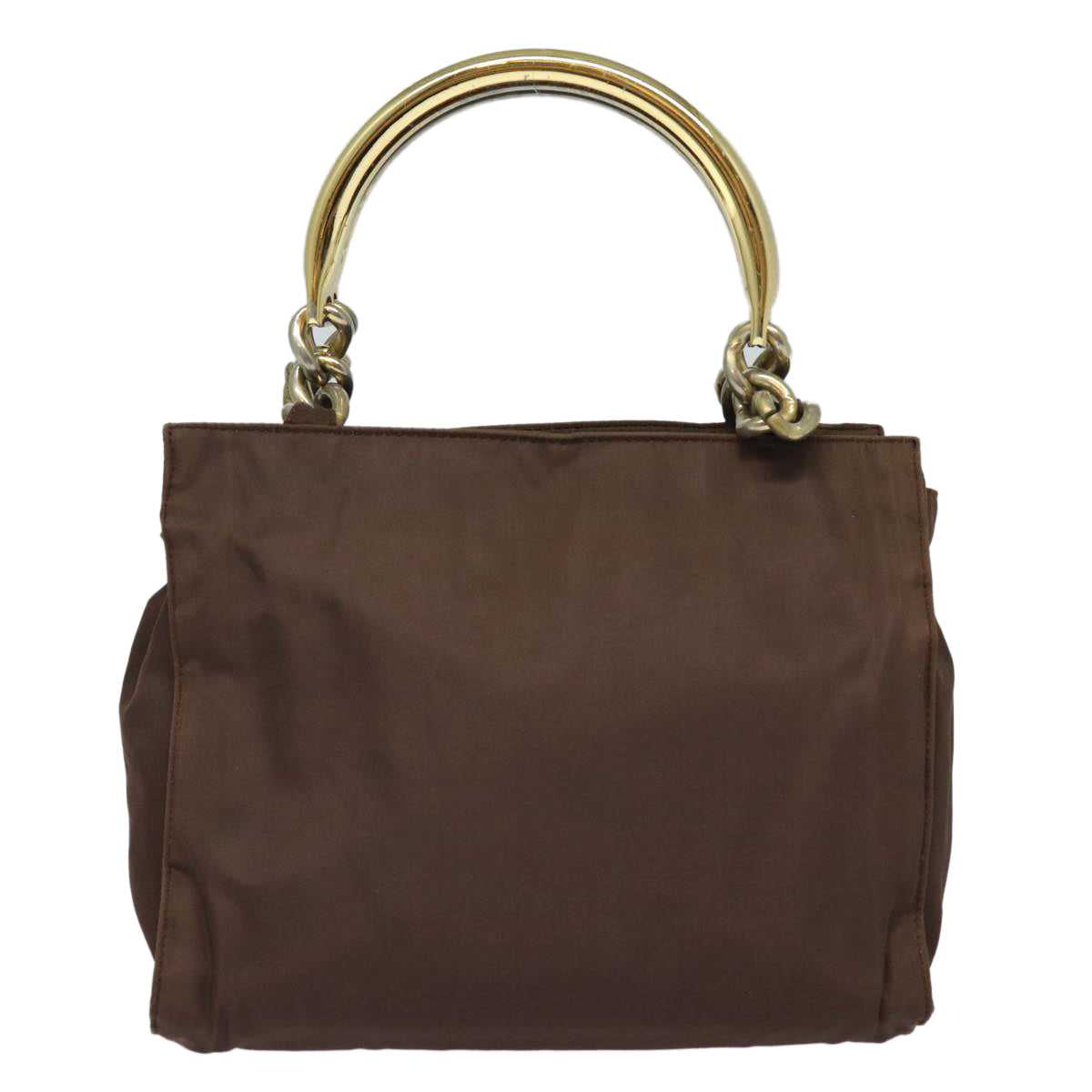 PRADA Hand Bag Nylon Brown Auth