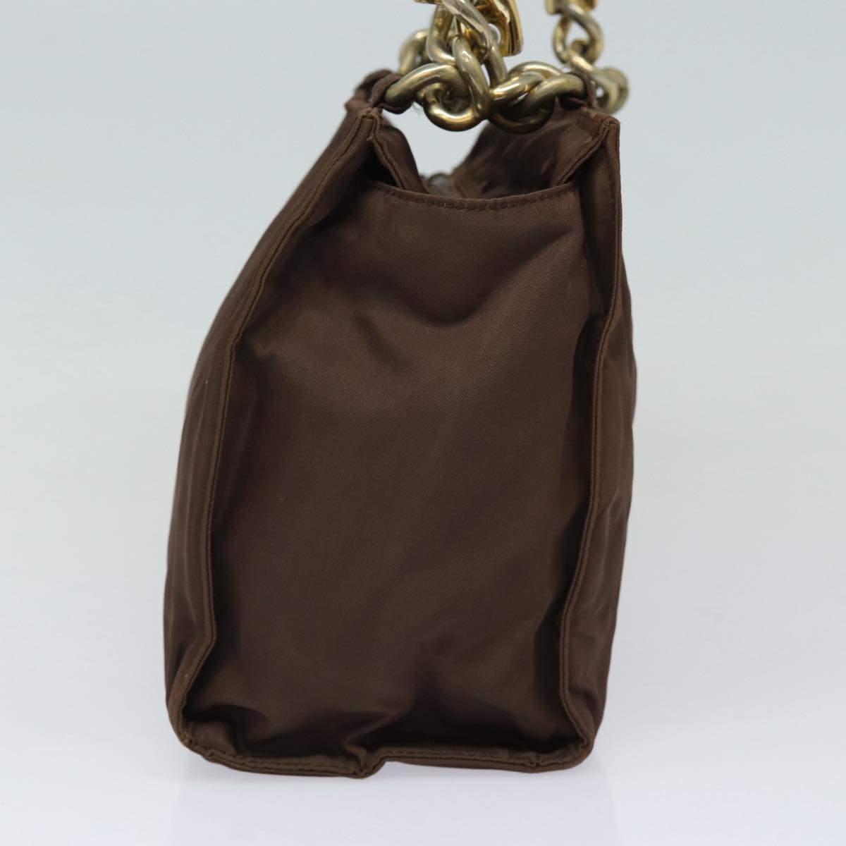 PRADA Hand Bag Nylon Brown Auth