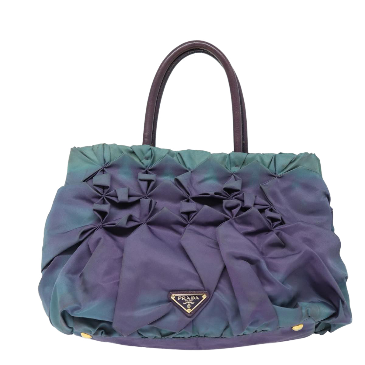 PRADA Hand Bag Nylon Purple Auth