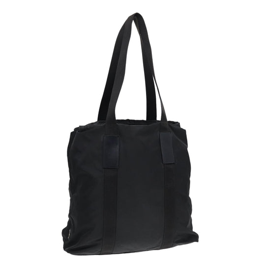 PRADA Tote Bag Nylon Black Silver Auth