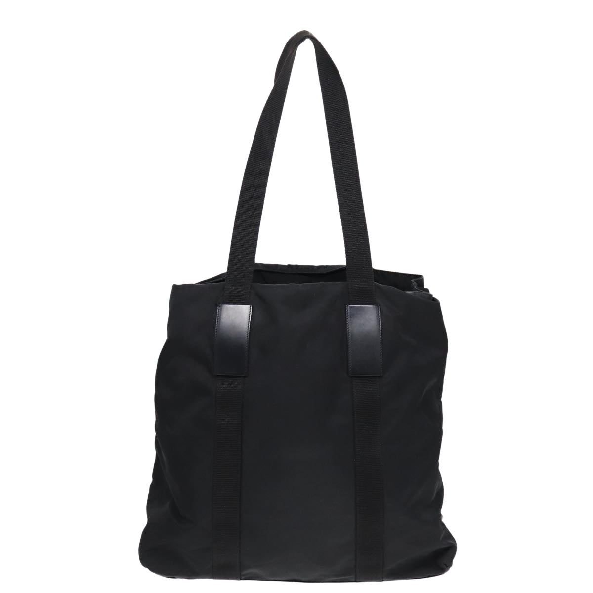 PRADA Tote Bag Nylon Black Silver Auth