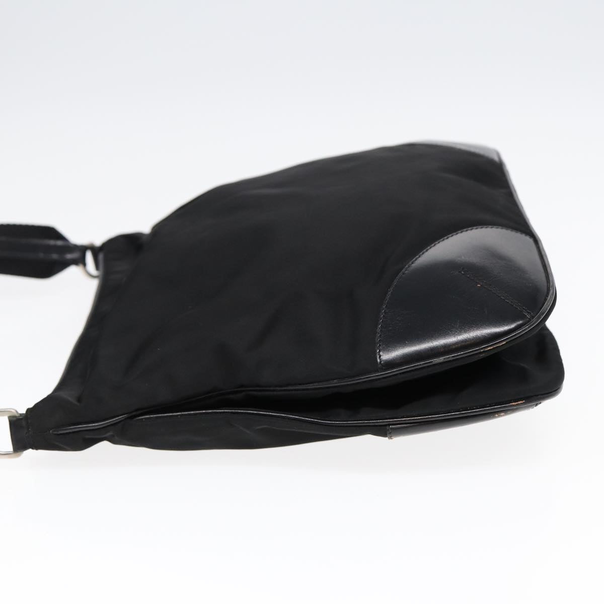 PRADA Shoulder Bag Nylon Black Silver Auth