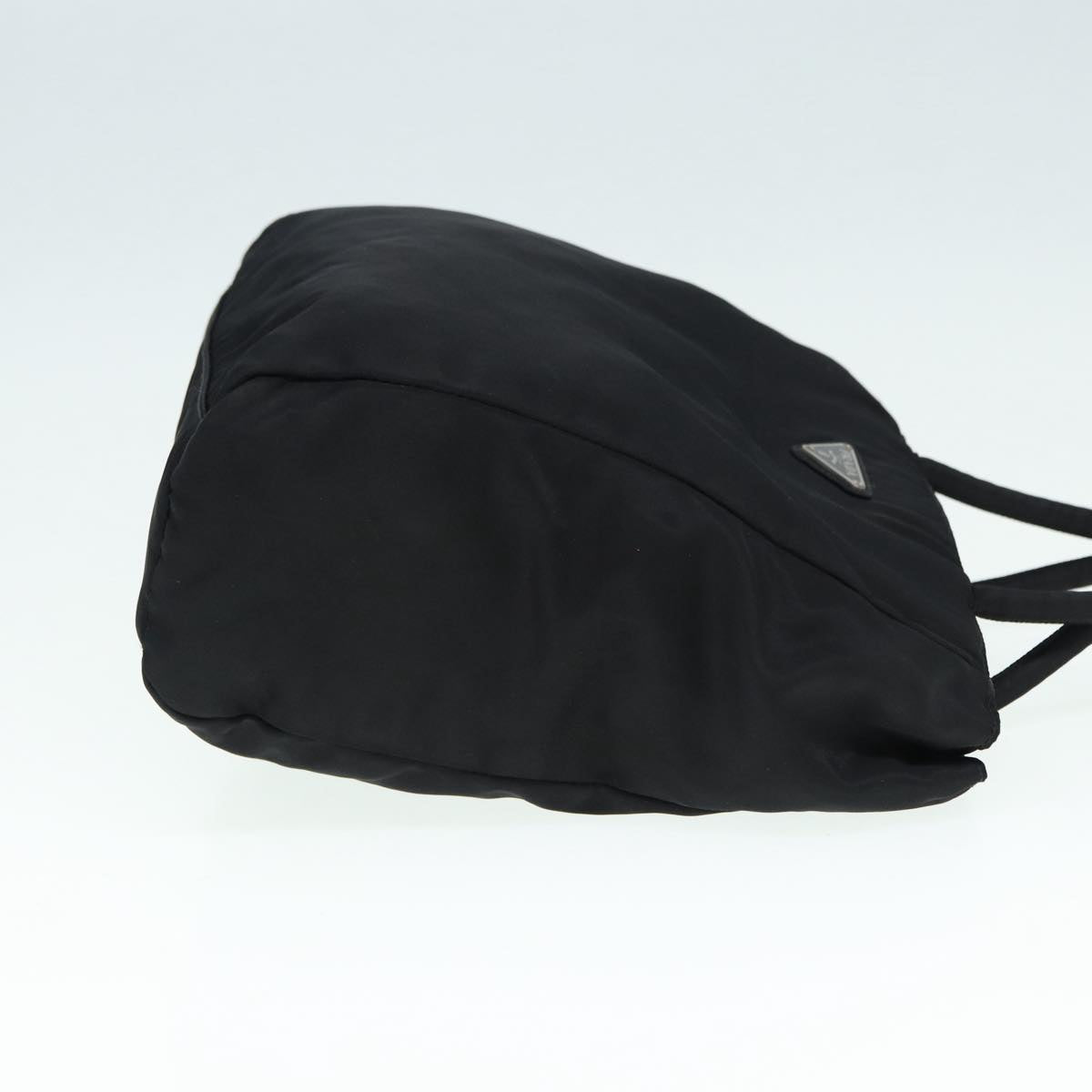 PRADA Hand Bag Nylon Black Silver Auth