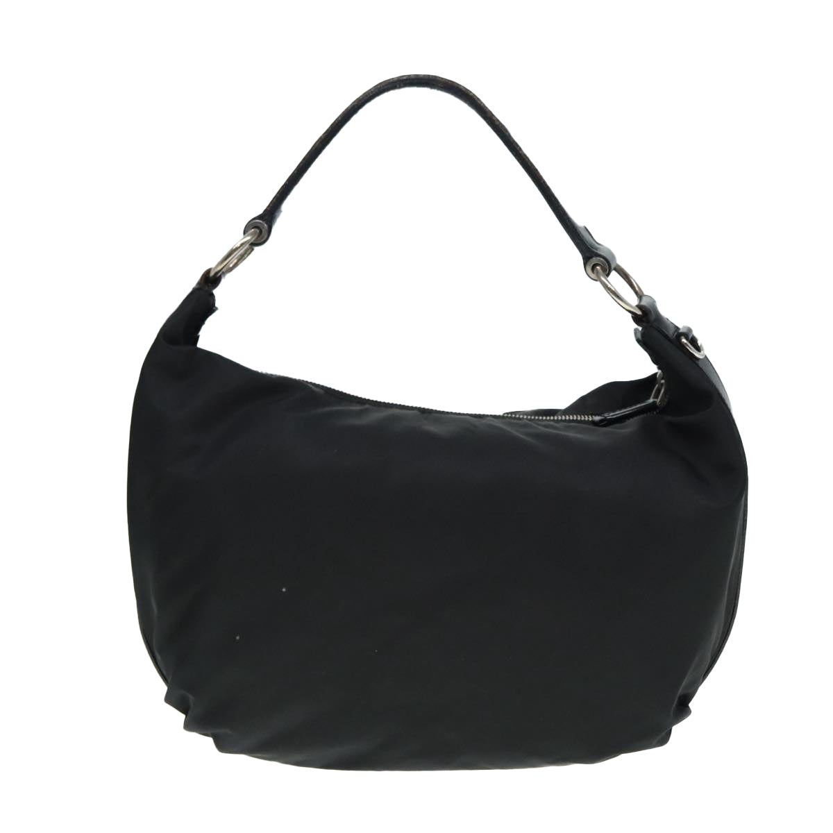 PRADA Shoulder Bag Nylon Black Silver Auth