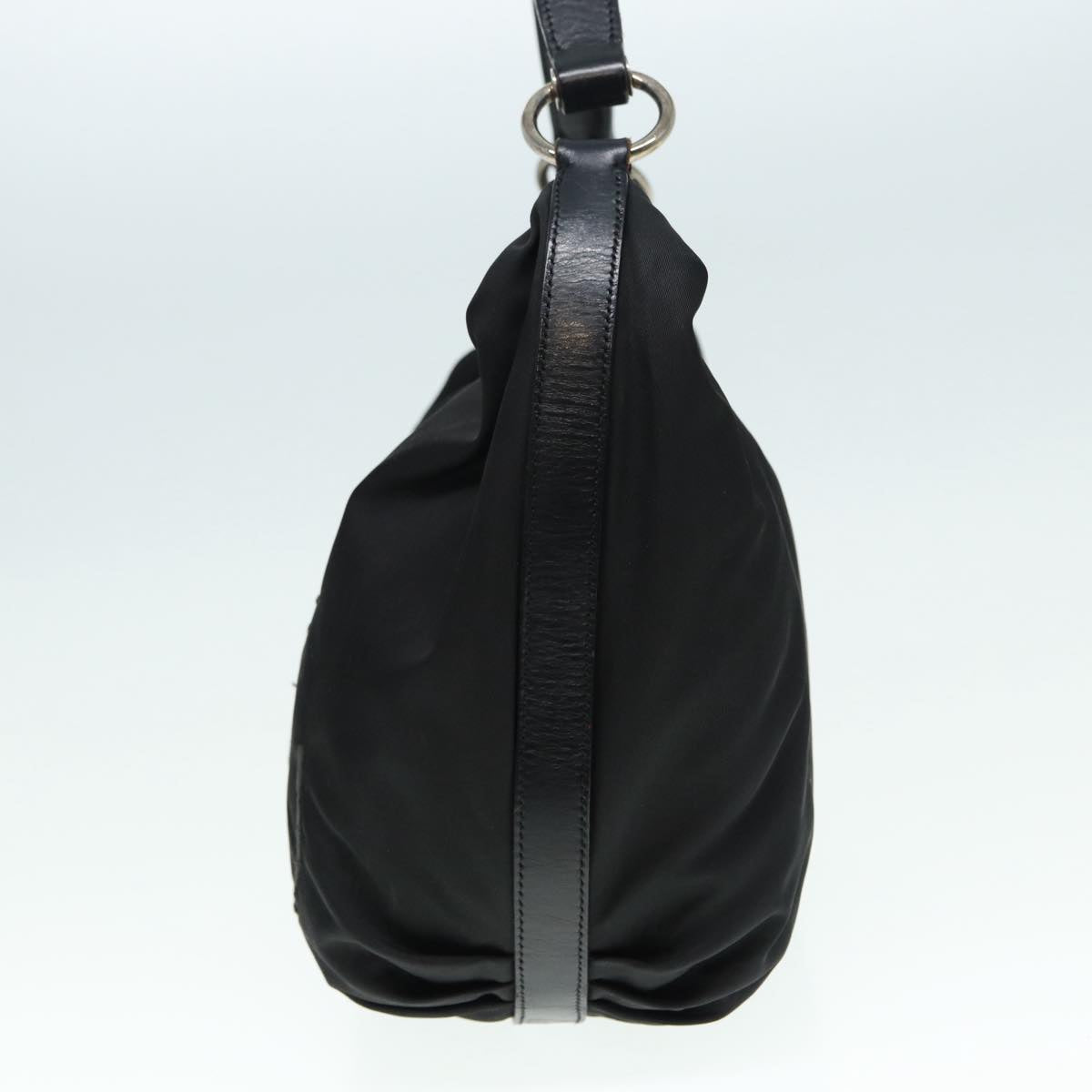 PRADA Shoulder Bag Nylon Black Silver Auth