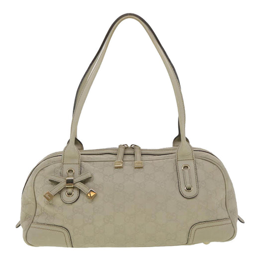 GUCCI ssima Shoulder Bag Leather White 161720 yk6036