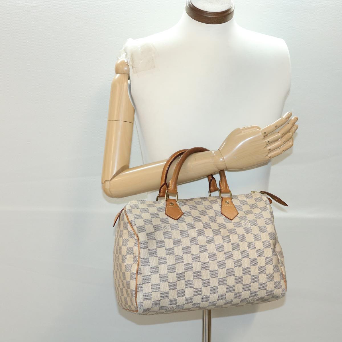 LOUIS VUITTON Damier Azur 30 Hand Bag N41533 LV yk6317B