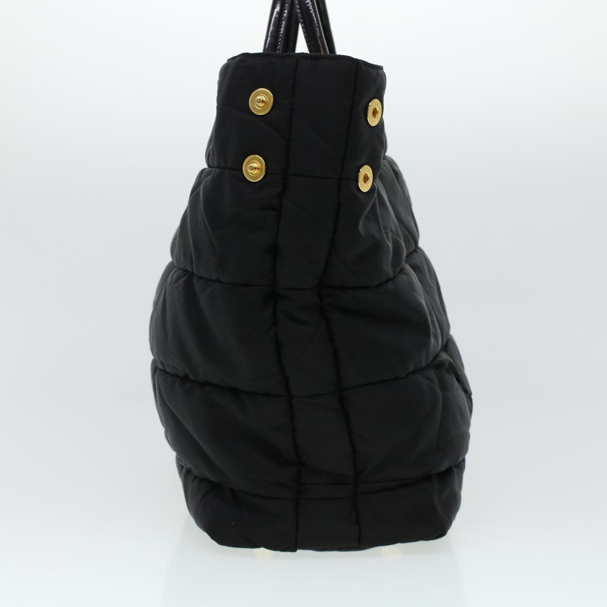 PRADA Quilted Hand Bag Nylon Black Auth