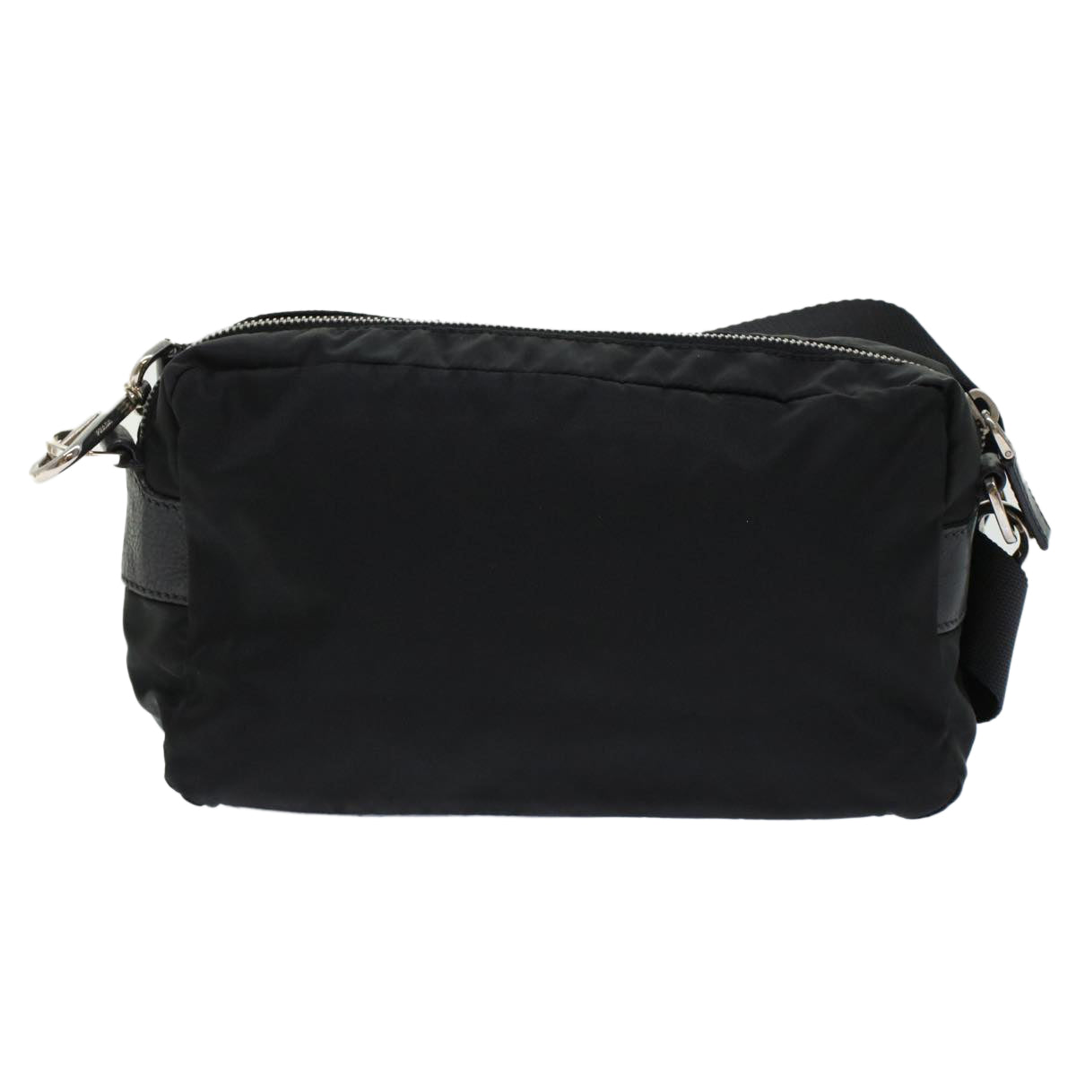 PRADA Shoulder Bag Nylon Leather Black Auth