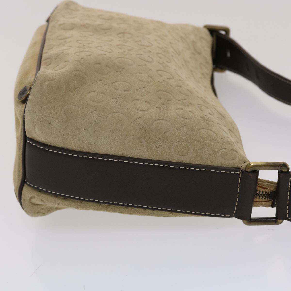 Luxury CELINE C Macadam Canvas Shoulder Bag Beige 7996B
