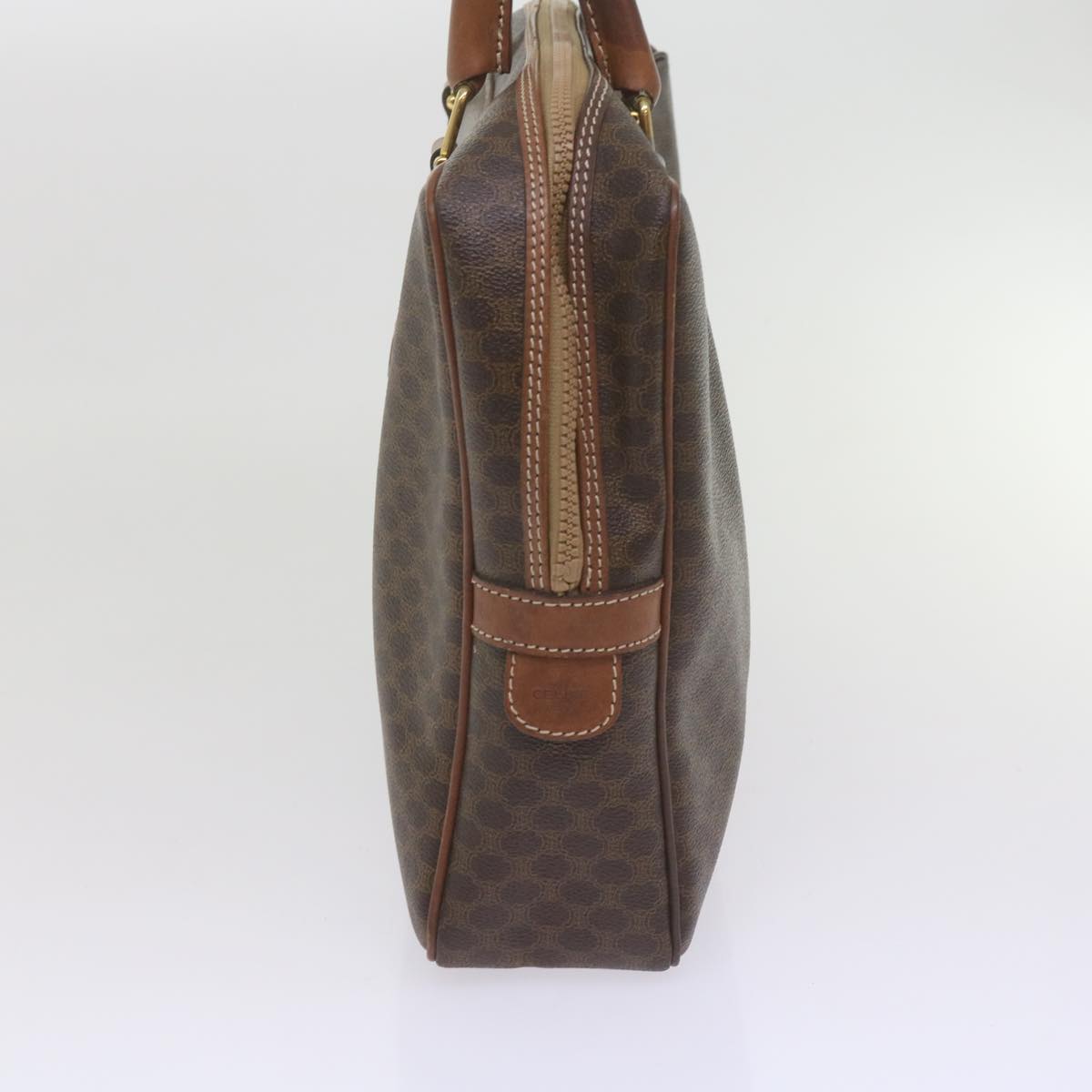 Luxury CELINE Macadam Canvas Hand Bag PVC Brown 9579