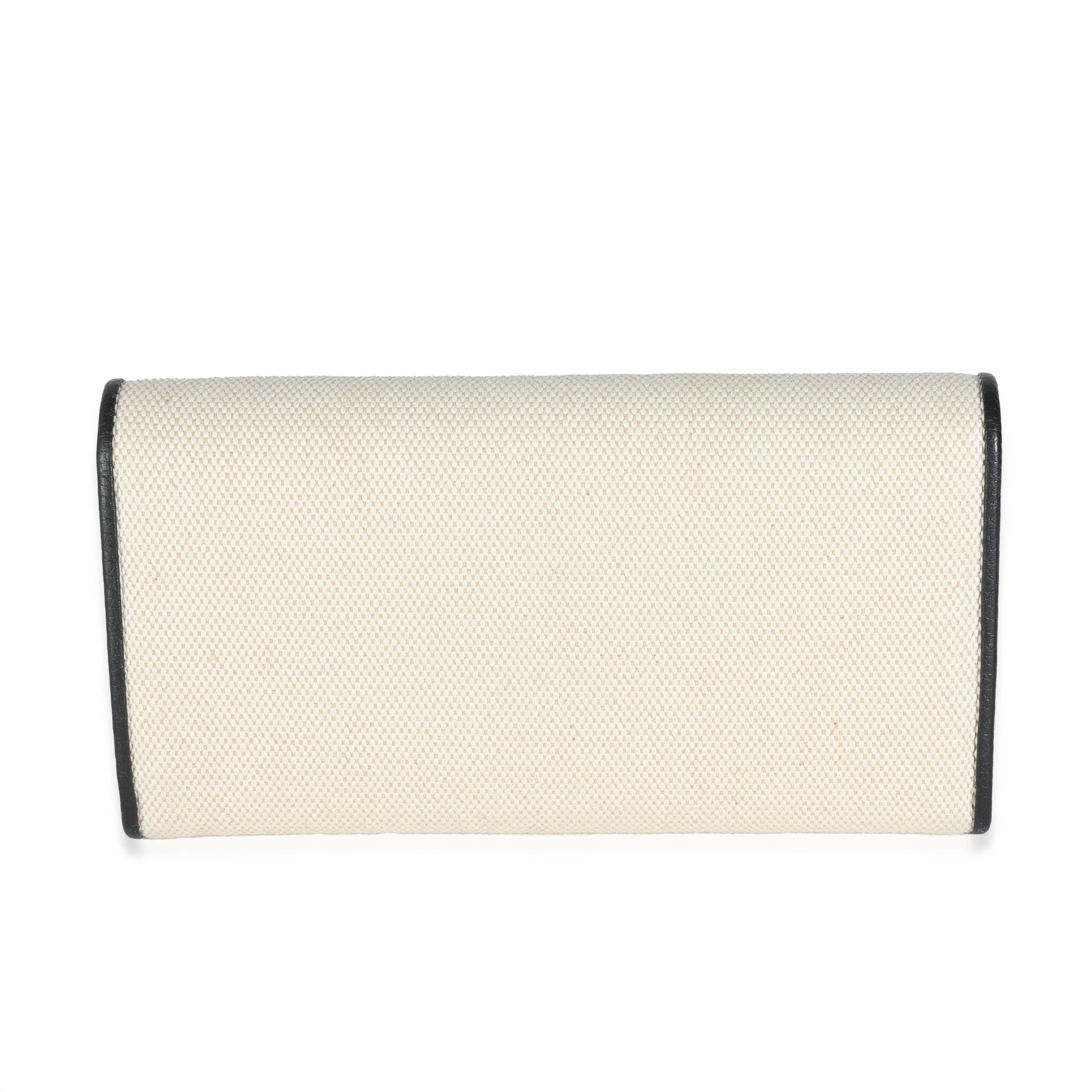 Louis Vuitton Black Taurillon Beige Canvas Capucines Wallet