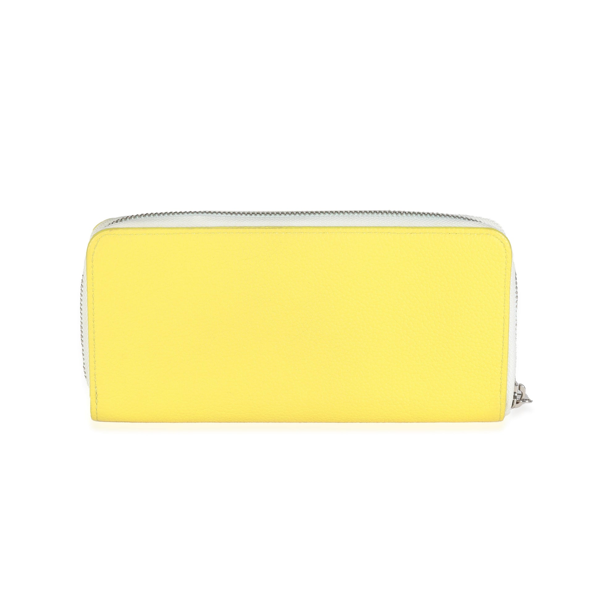Louis Vuitton Jaune Taurillon Logo Vertical Zippy Wallet