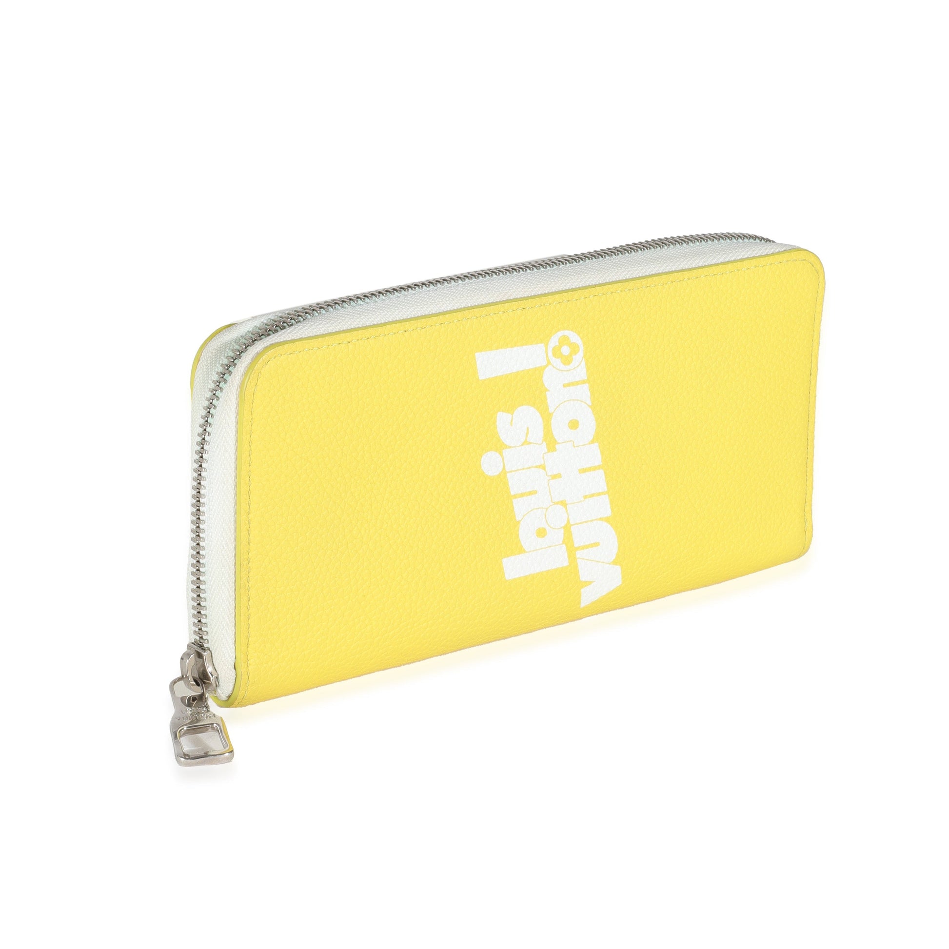 Louis Vuitton Jaune Taurillon Logo Vertical Zippy Wallet