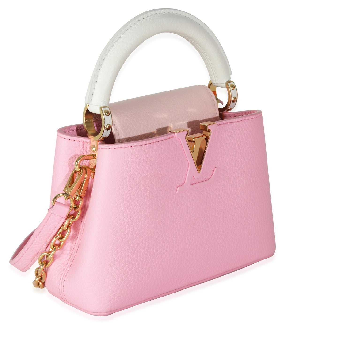 Louis Vuitton Candy Pink Taurillon Flower Chain Mini Capucines