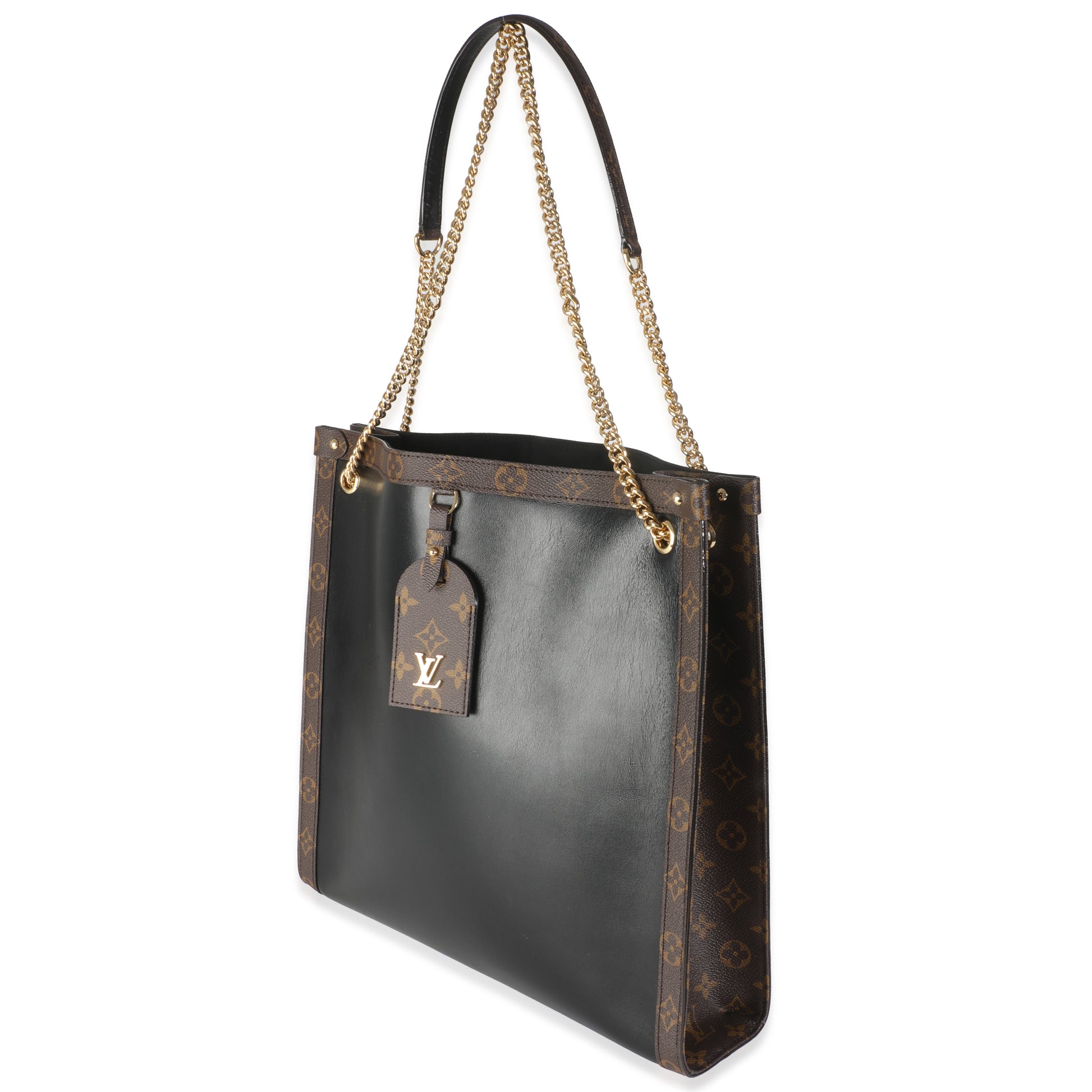 Luxury Women's Handbag | Louis Vuitton Black Calfskin Monogram Canvas Nova MMVibe