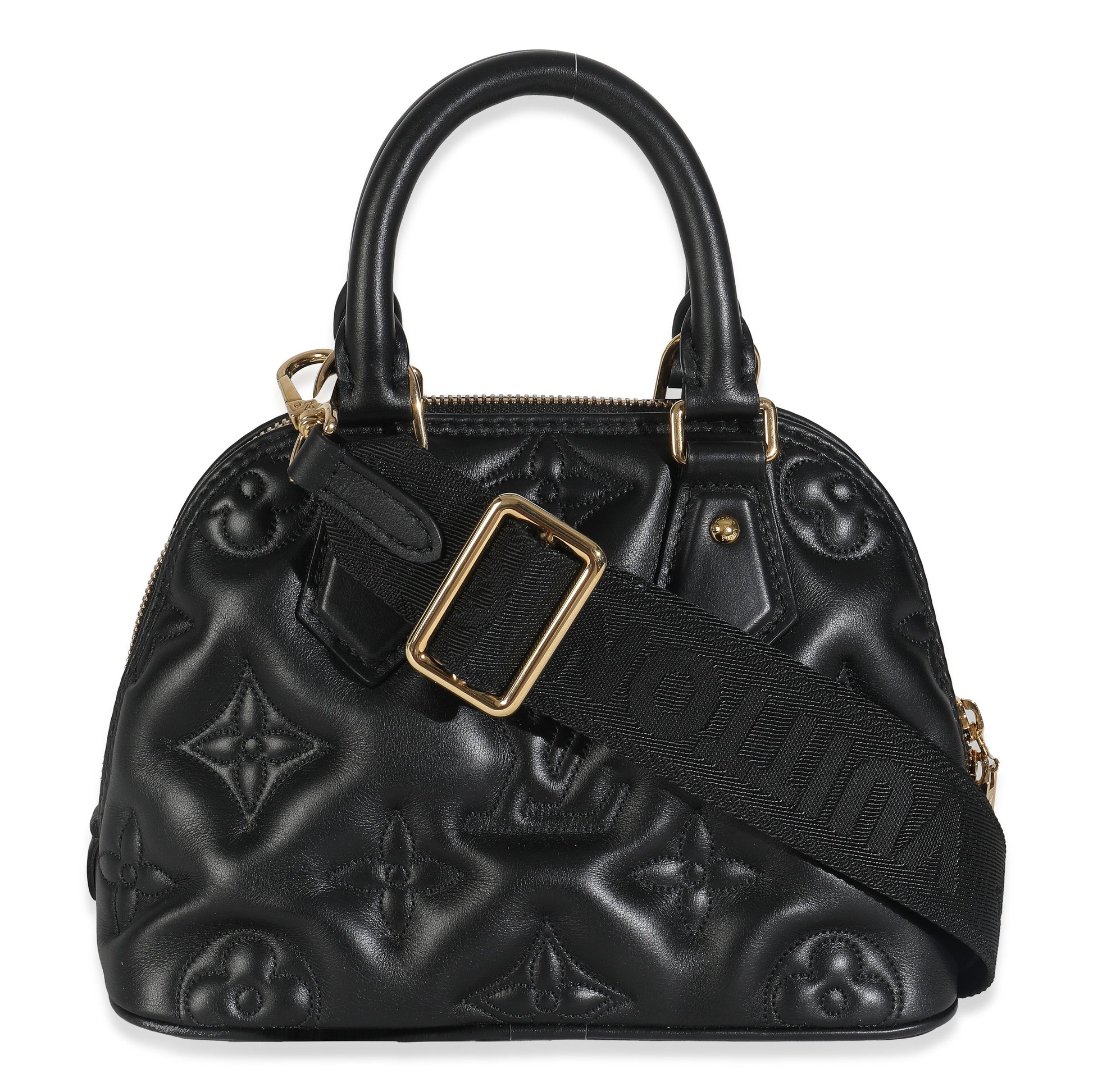 Louis Vuitton Black Bubblegram Calfskin Alma BB