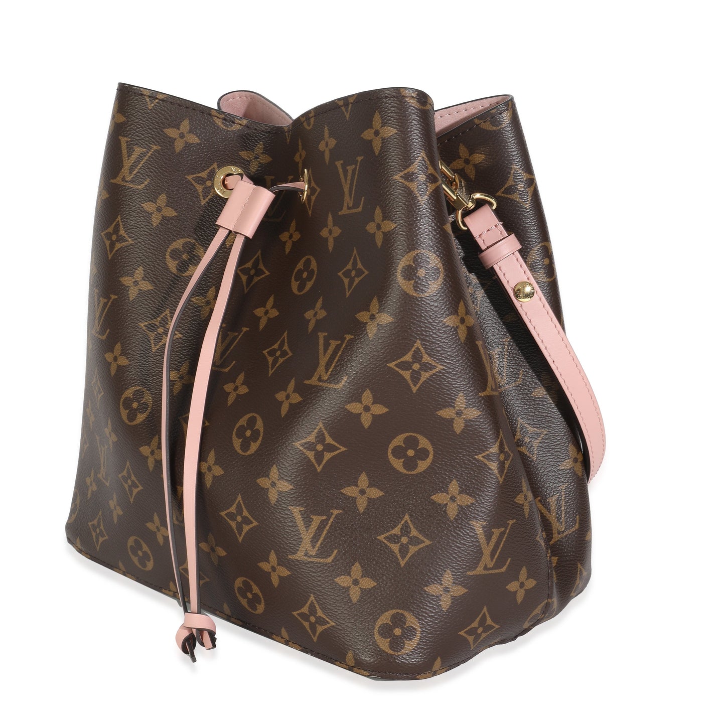 Luxury Women's Handbag | Louis Vuitton Rose Poudre Damier Ebene Canvas Neonoe MM
