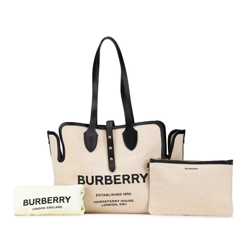 Burberry Logo Canvas Leather 2way Tote Bag