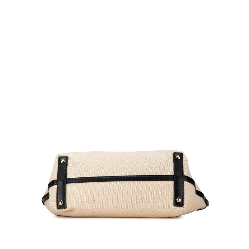 Burberry Logo Canvas Leather 2way Tote Bag
